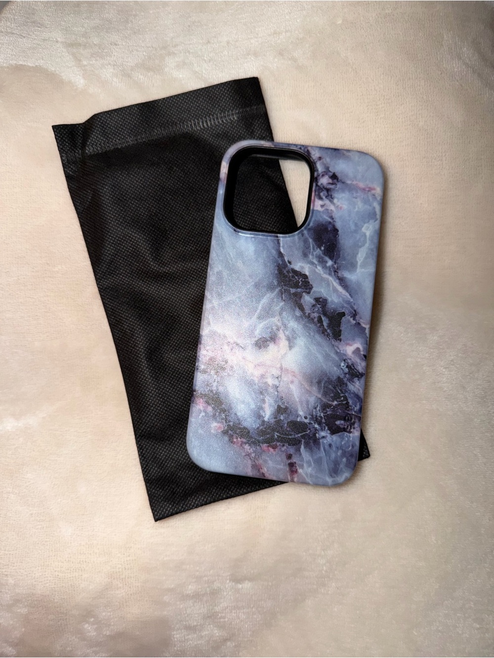 Blue Marble Protective Phone Case - Sleek Stone-Pattern Cover